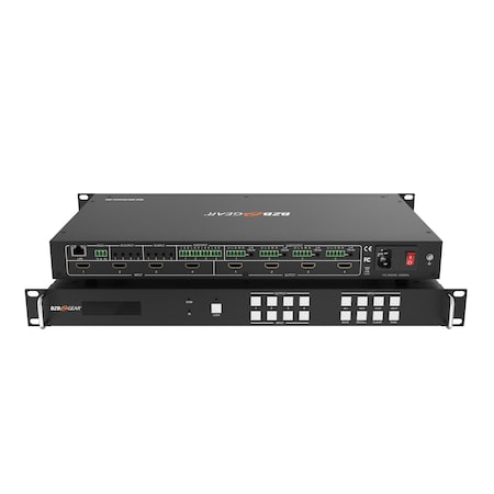 Bzbgear 4x4 4K UHD HDMI Video Wall Processor & Seamless Matrix Switcher with Scaler, IR and Audio BZ-MVS4X4-4K